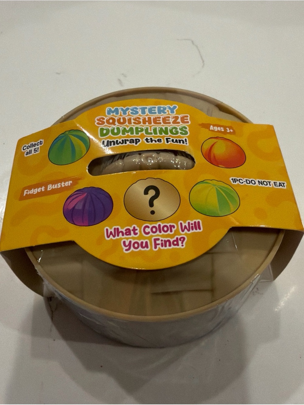 Mystery Squishee Dumplings Surprise Fidget Toy - Yellow Pack